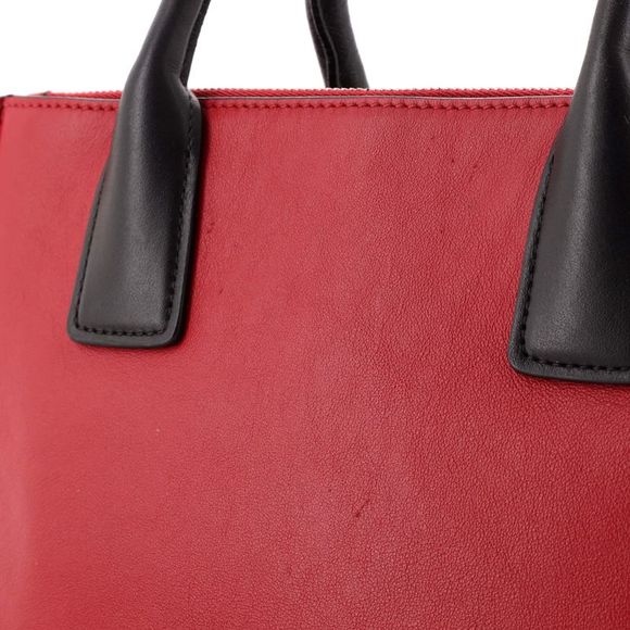 Prada Belted Concept Double Zip Tote Calfskin Small Red - Picture 6 of 12